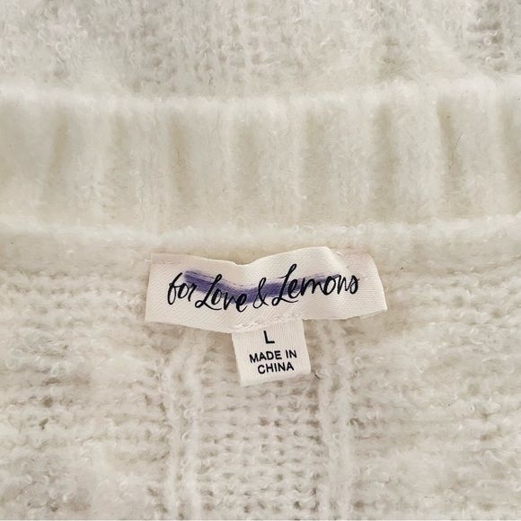 NEW! For Love and Lemons Billie cable knit cropped cardigan sweater 26301 - Picture 6 of 9